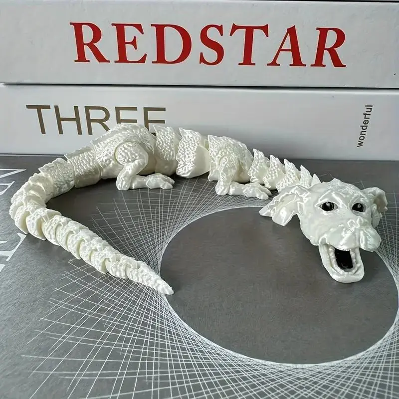 3D Printed Dragon Decor, Creative Dragon Ornament, Home Decor Statue for Living Room Bedroom, Funny Desktop Decoration for Office, Decor Figurine, Decoration Items, Decorating, White 6