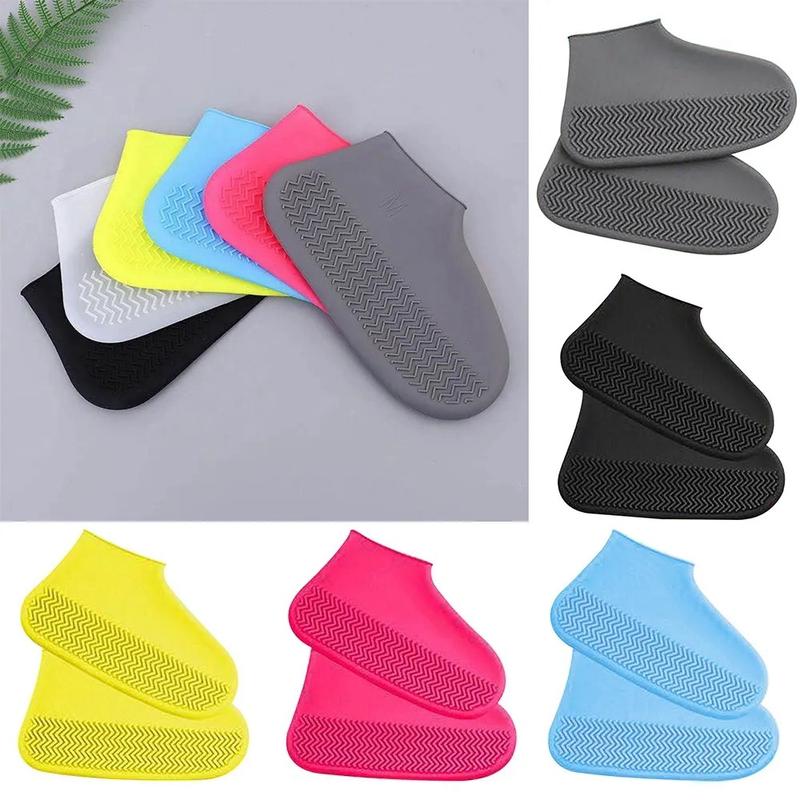Product Introduction of 2pcs Silicone WaterProof Shoe Covers Reusable Slip-resistant Rubber Rain Boots Overshoes Accessories for Outdoor Rainy Day Lightweight 11