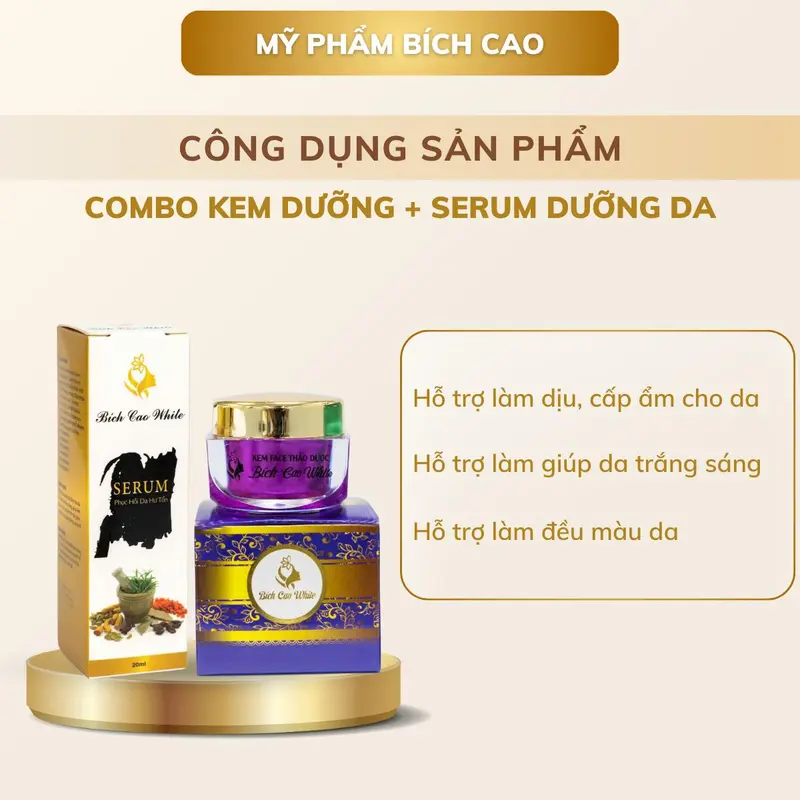 Combo 1 Kem Dưỡng + 1 Serum Dưỡng Da Bích Cao White Skincare Hỗ Trợ Dưỡng Da Làm Dịu Cho Da, Làm Đẹp Da 2