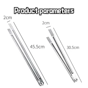 1pc Capit Makanan Stainless Steel Food Grade Multifungsi Panjang 30.5/45.5cm Kitchen Tong Pencapit Gorengan