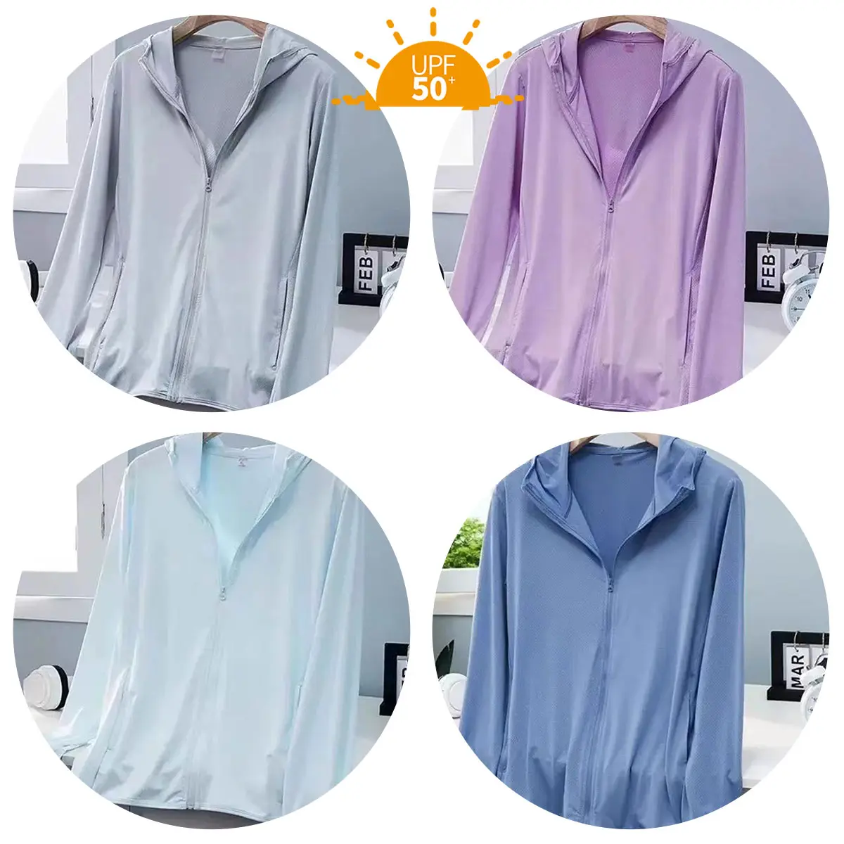 เสื้อกันแดด UPF50+ ผ้าไอซ์ สำหรับชายและหญิง กิจกรรมกลางแจ้ง แบบบางเบา Sport ออกกำลังกาย กีฬา