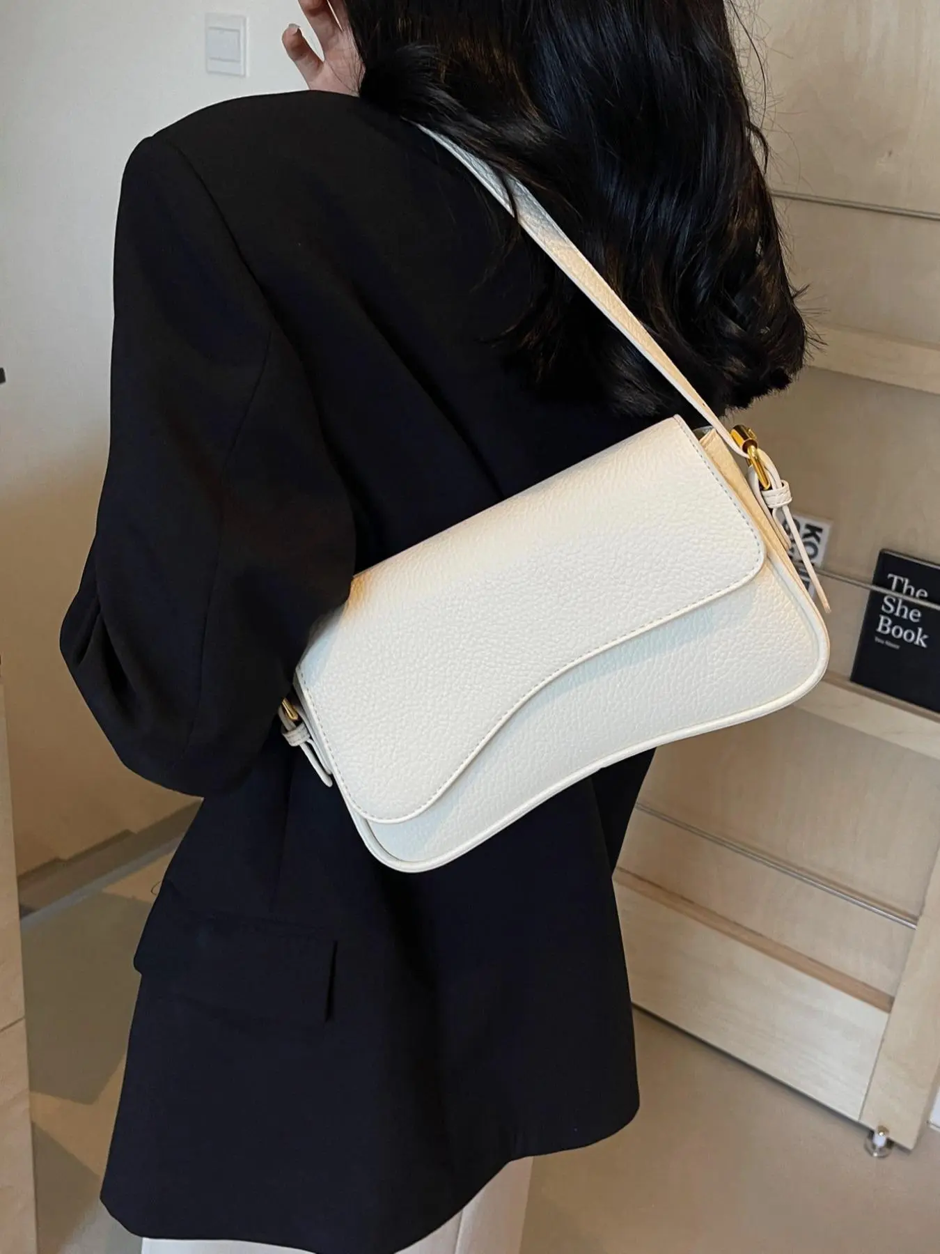 Women's Solid Color Crossbody Bag, Fashionable Flap Shoulder Bag for Daily Used, Casual Trendy Versatile High-quality Daily Commuting Bag