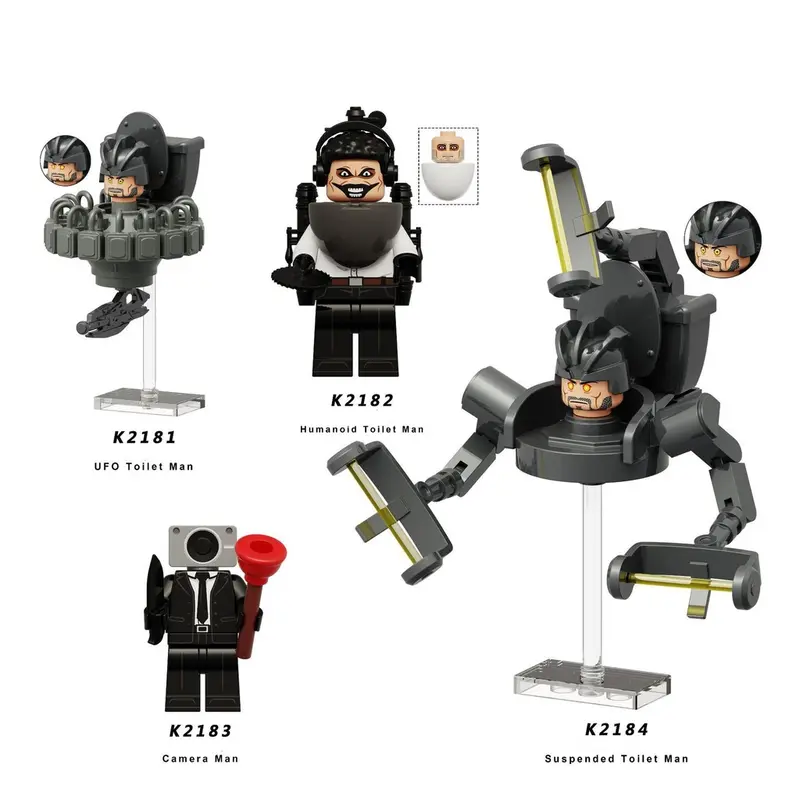 Khối xây dựng lắp ráp Skibidi toilet mô hình đồ chơi trẻ em minifigues TV man Camera man speaker man Titan 2