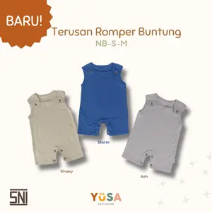 Yusa - Romper Buntung/Kutungan Kodok Segiempat Baby Terusan Baju Bayi Polos Usia 0-6 Bulan