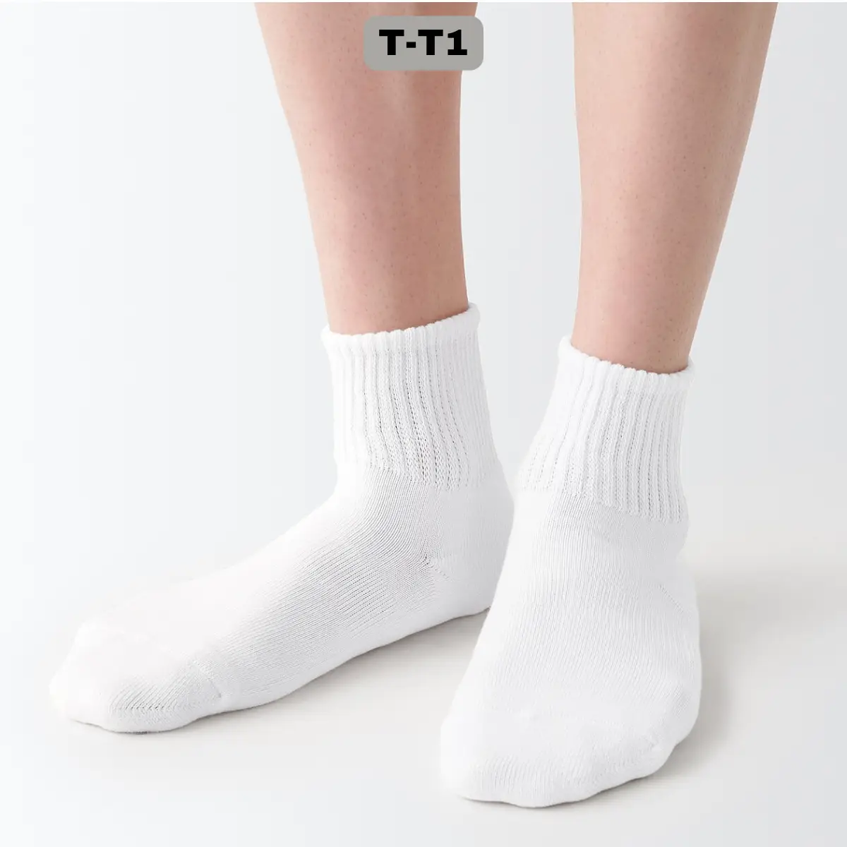 Tất vớ trắng trơn cổ cao 5cm vải hàn co dãn 4 chiều- Menswear T-T1 - Elements