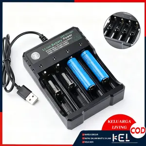 Pengisi Daya Baterai Lithium Pintar Pengisi Daya Baterai Li-ion 3.7V untuk Baterai 18650 14500 16340 Pengisi Daya Cepat Independen USB Portabel Baterai AA / AAA