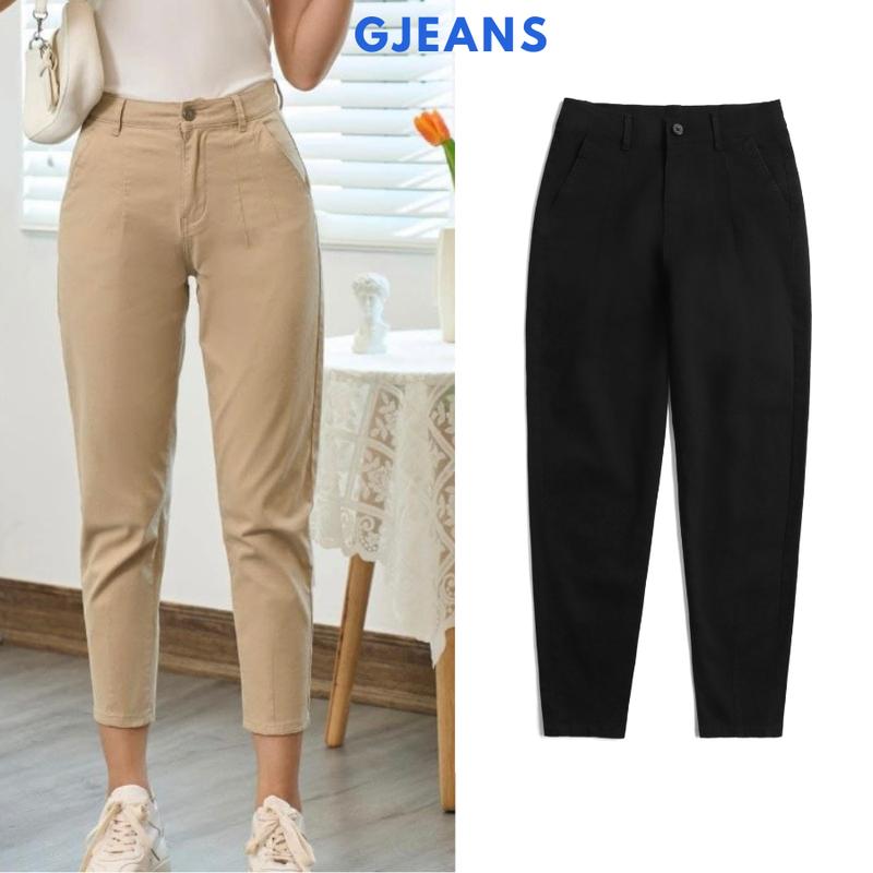  G-jeans Quần kaki baggy nữ lưng thun cạp cao từ 40-85kg co giãn ống ôm tôn dáng có bigsize quansuong namlun 