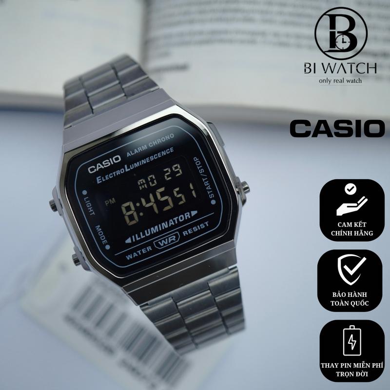 ĐỒNG HỒ UNISEX CASIO A168 || DÂY ION XÁM || CHÍNH HÃNG casio led đồng hồ vintage casio watch
