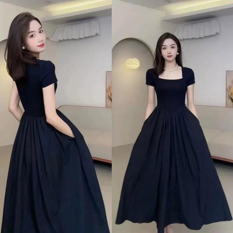 Product Introduction of TT108 Váy cổ vuông phối thô cộc tay vạt v váy xinh dễ thương Đầm Nữ Dress Women Kem Voan 11