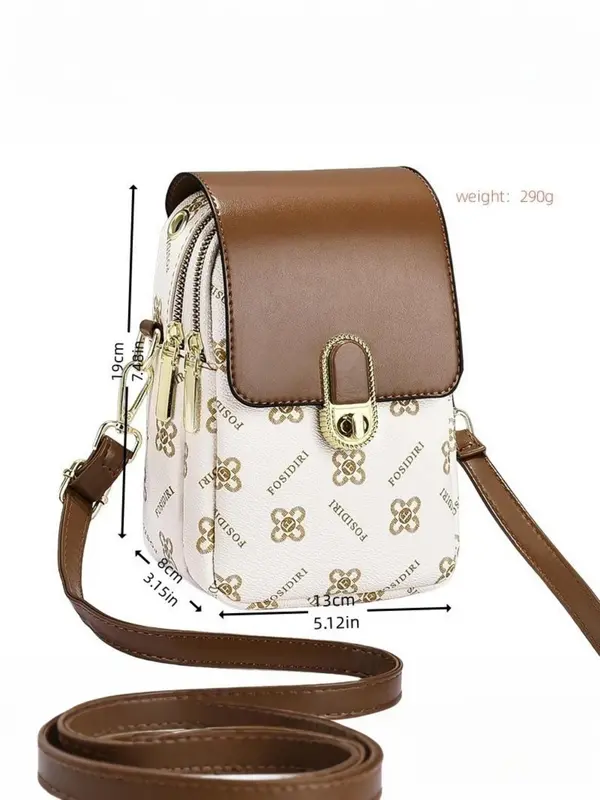 Fashion Letter Pattern Crossbody Bag, Casual Zipper Shoulder Bag for Women, Trendy Versatile High-quality Daily Commuting Bag 1