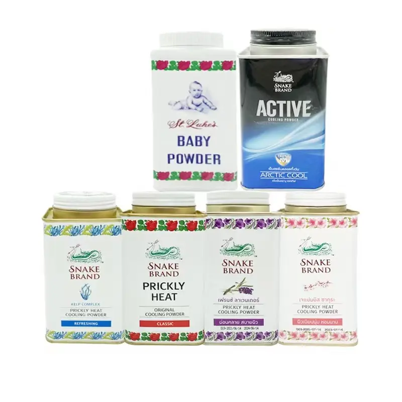(Trade) Thailand SNAKE BRAND Talcum Powder Golden Pack Enhanced Version Snake-Away Powder Rose Flavor Cool Men and Women Children Talcum Powder
