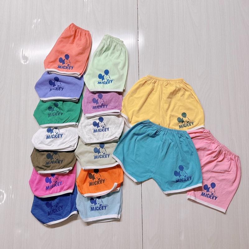 Combo 20 quần đùi viền mickey chất cotton cho bé trai và bé gái từ 3-17kg 0