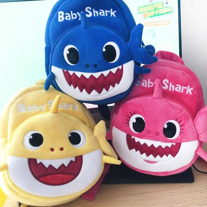 Kids Baby Shark Backpack Soft Plush Bag Soft Shoulderbag Schoolbag Children Gift