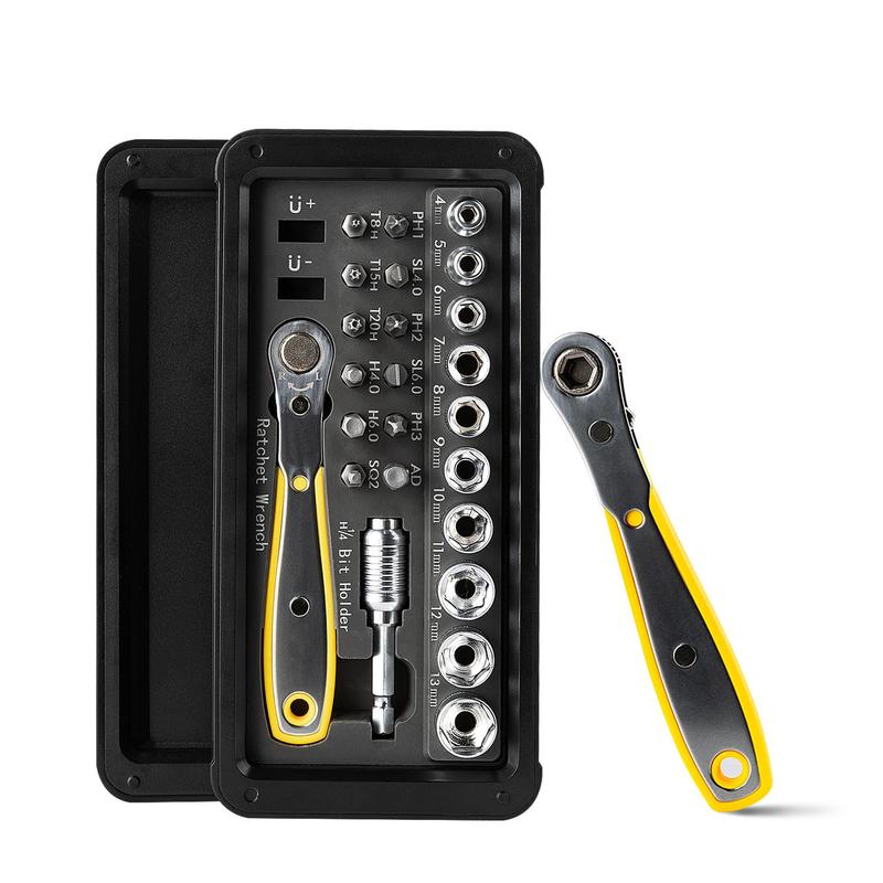 Magnetic Screwdriver Set, MultifunctionalScrewdriver Set with Detachable T-shaped RatchetHandle, Household Maintenance Tool Kit, Heavy Duty Hardware 3