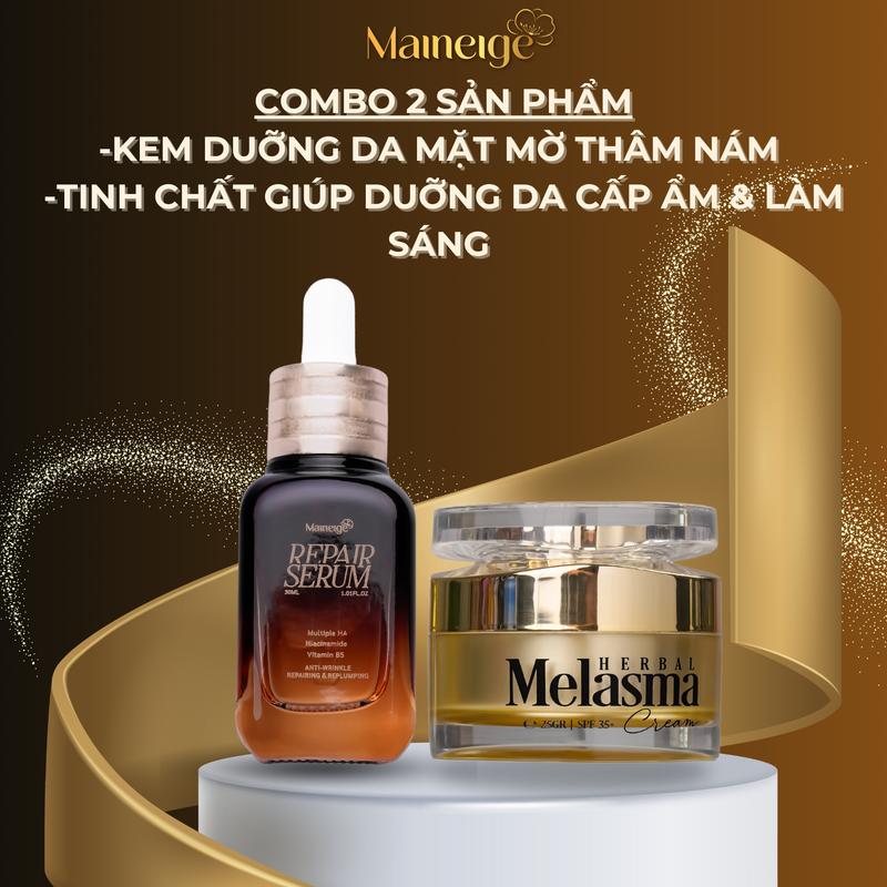 Combo 2 Sản Phẩm Chăm Sóc Da - Kem Dưỡng Da Mặt Mờ Thâm Nám và Tinh Chất Giúp Cấp Ẩm & Làm Sáng Da Skincare
