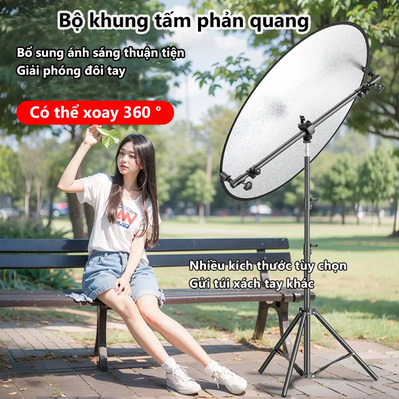 Tấm Hắt Sáng 2in1 Tròn Kích Thước 60/80/110cm - Phản Xạ Bạc/Vàng - Phụ Kiện Chụp Ảnh Chuyên Nghiệp-Có thể gập lại