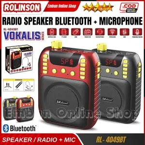 Mic Speaker Pinggang Rolinson RL-4049BT Speaker Radio + Microphone / Mic Telinga + Speaker Pinggang MP3 + Radio