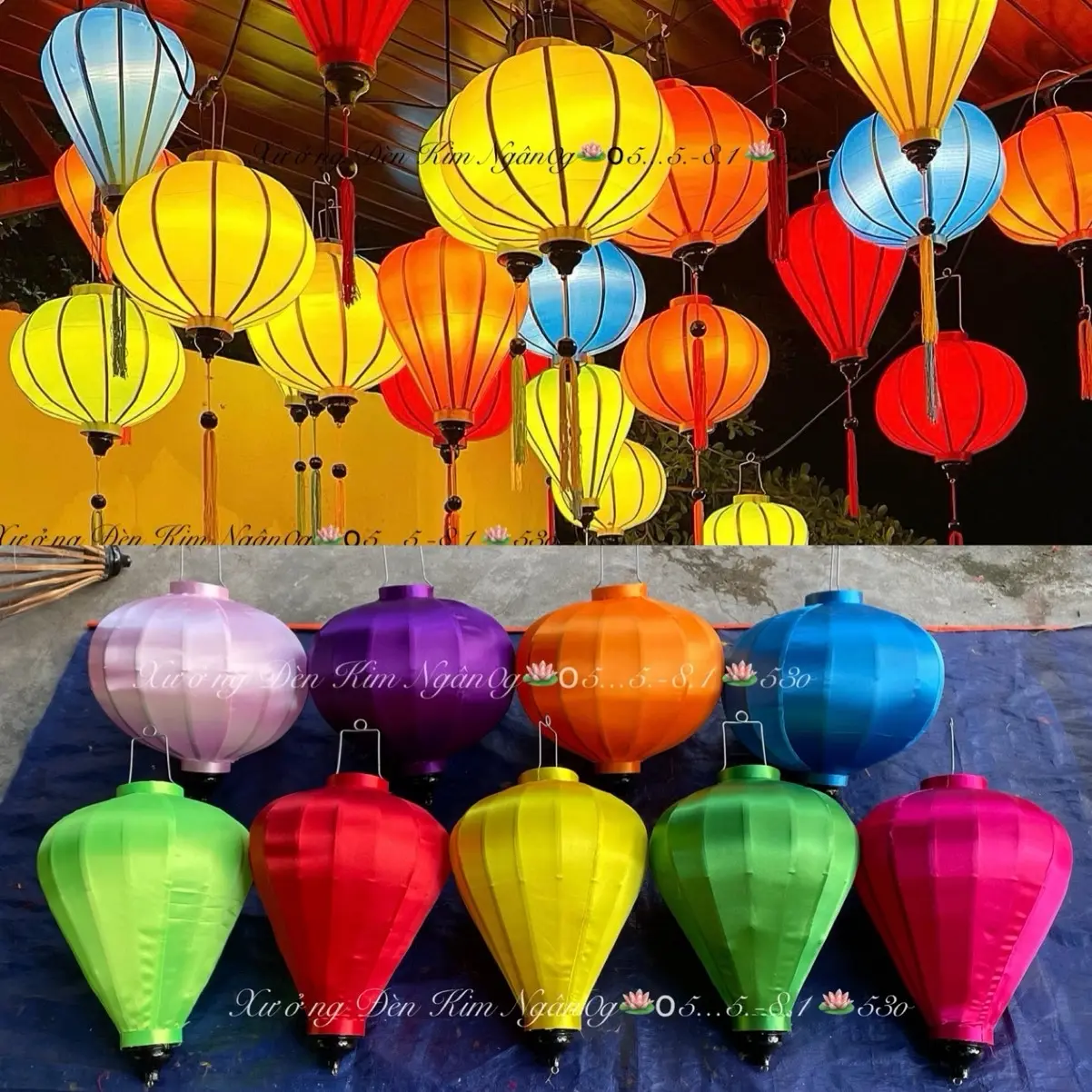 Đèn Lồng Hội An-vải treo ngoài trời(CÓ SĂN)(20cm,30cm,45cm)mua 10=sỉ0…9.0….5…5.8…1.5..3…..0