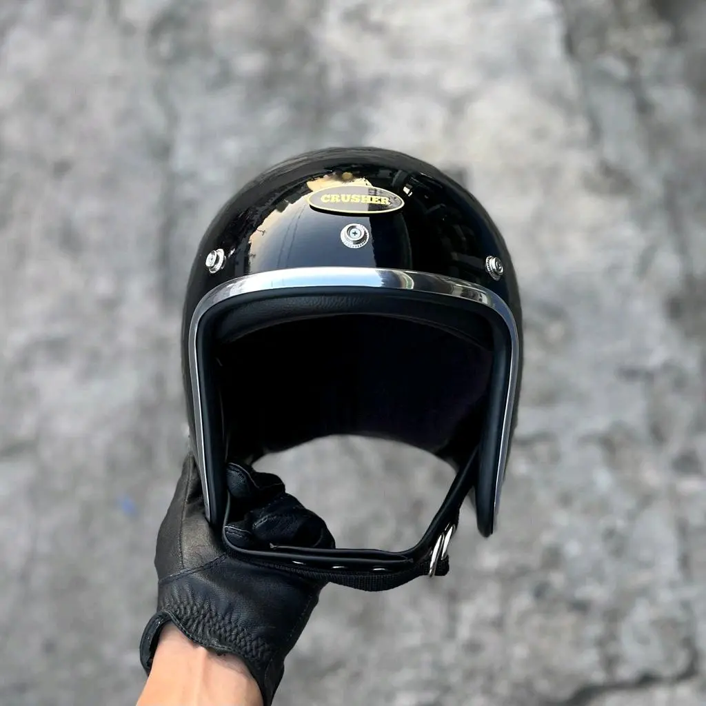Helm Custom Slimhead TX 500 Black Glossy Kualitas Terbaik!