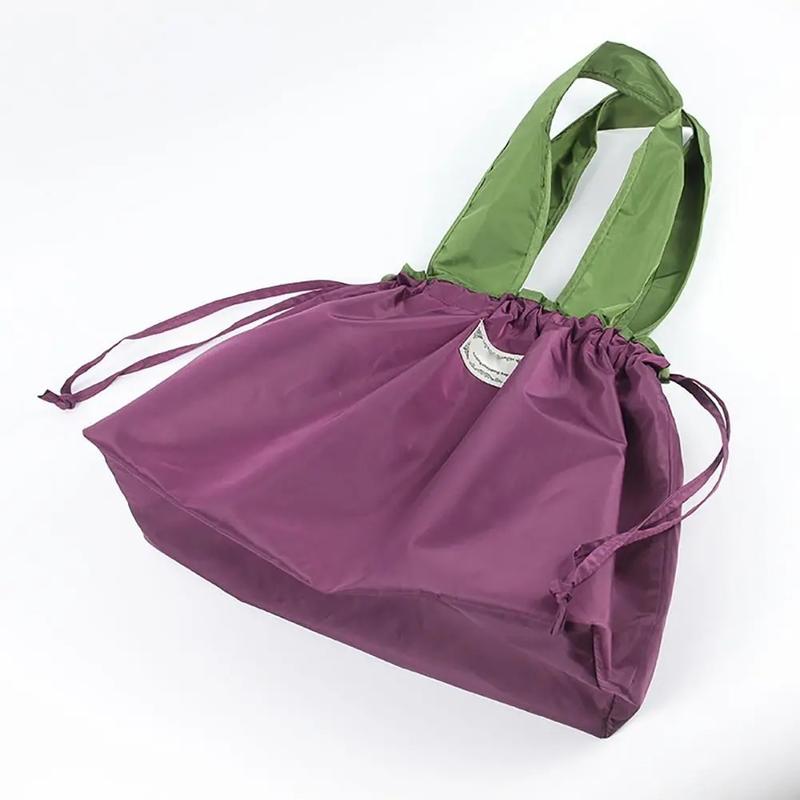 Product Introduction of Reusable Grocery Bag Large Capacity Foldable Shopping Bag With Drawstring Closure Foldable Eco-Friendly Shoulder Bag 34