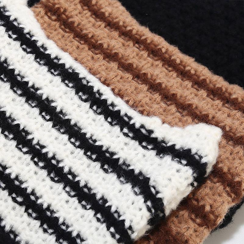 Product Introduction of New Japanese Streetwear Harajuku Beanie Little Devil Striped Knitted Hat Women Girls Autumn Winter Cute Cat Ears Cap 20