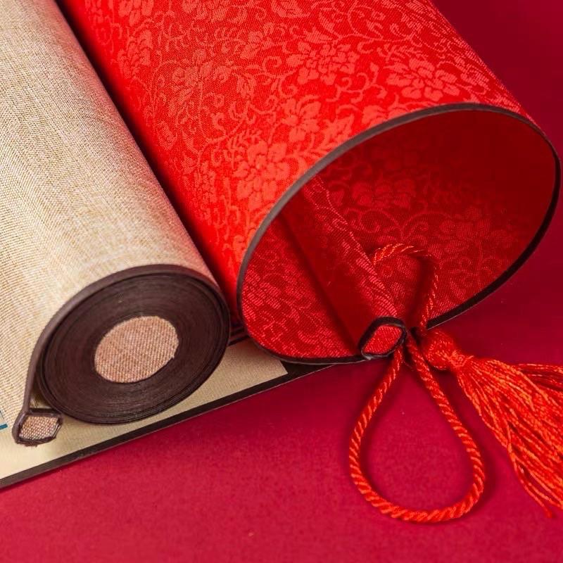 Product Introduction of Thượng Lâm Phú 5.2m đỏ bản vải lụa cao cấp (Hộp gấm + bút lông + 20 ống mực + tua hoa sen ) 17