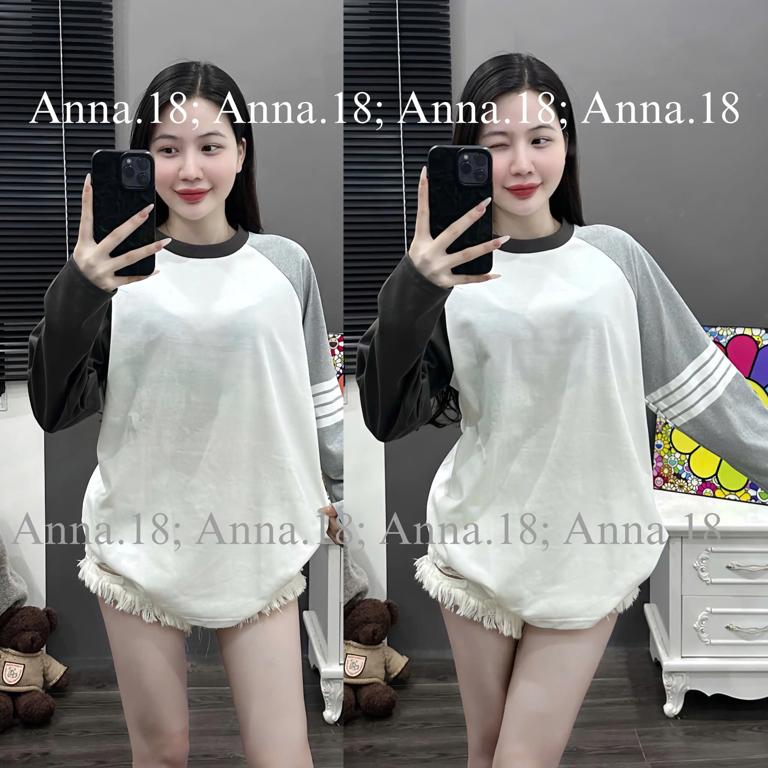 Áo Phông 3158 cotton khô in sọc raplang tay phối 2 màu (DÀI TAY _ IN 4 SỌC TAY ) (form rộng ) Top NAM Nữ