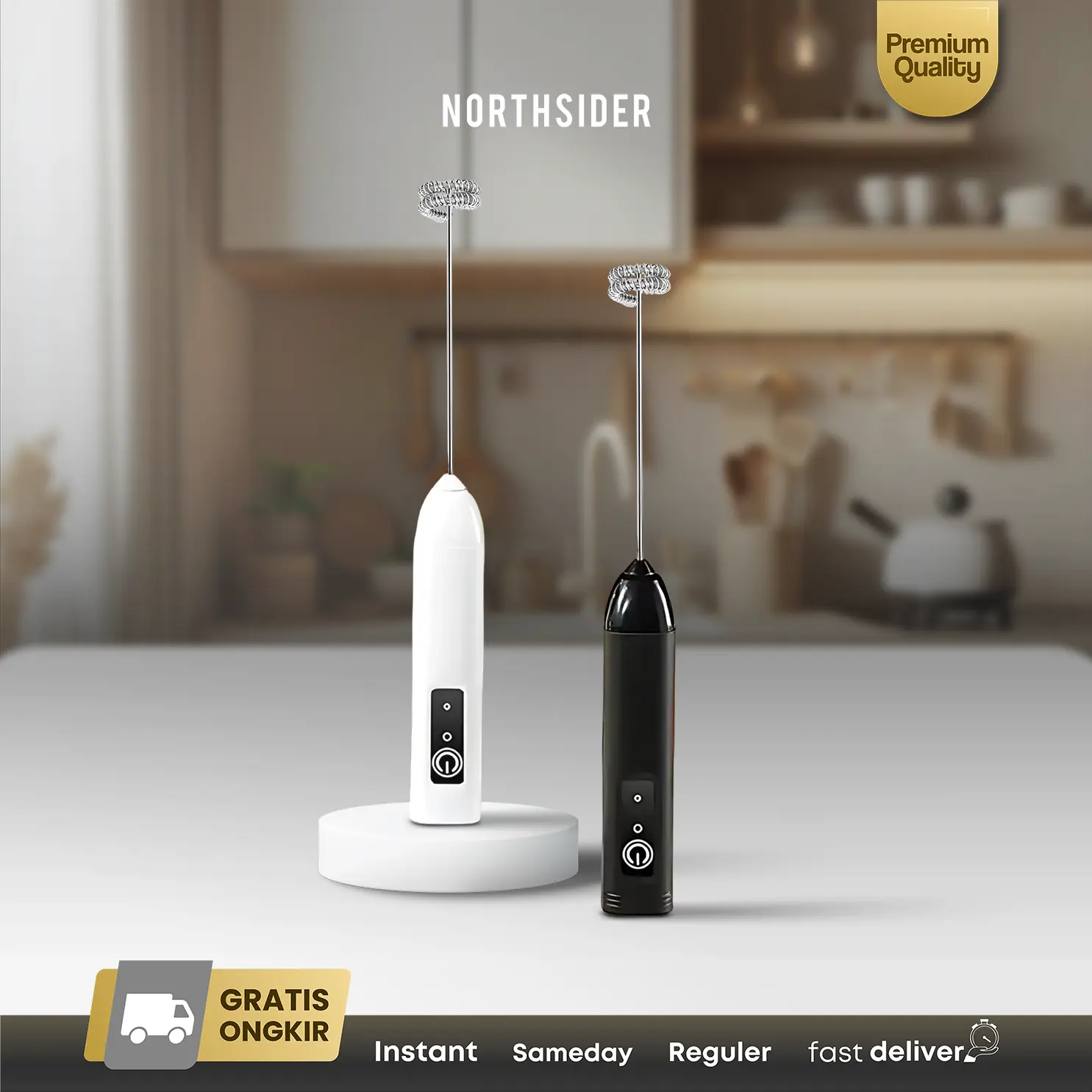 Milk frother portable 3 speed rechargeable / egg mixer pengocok telur dan susu D01