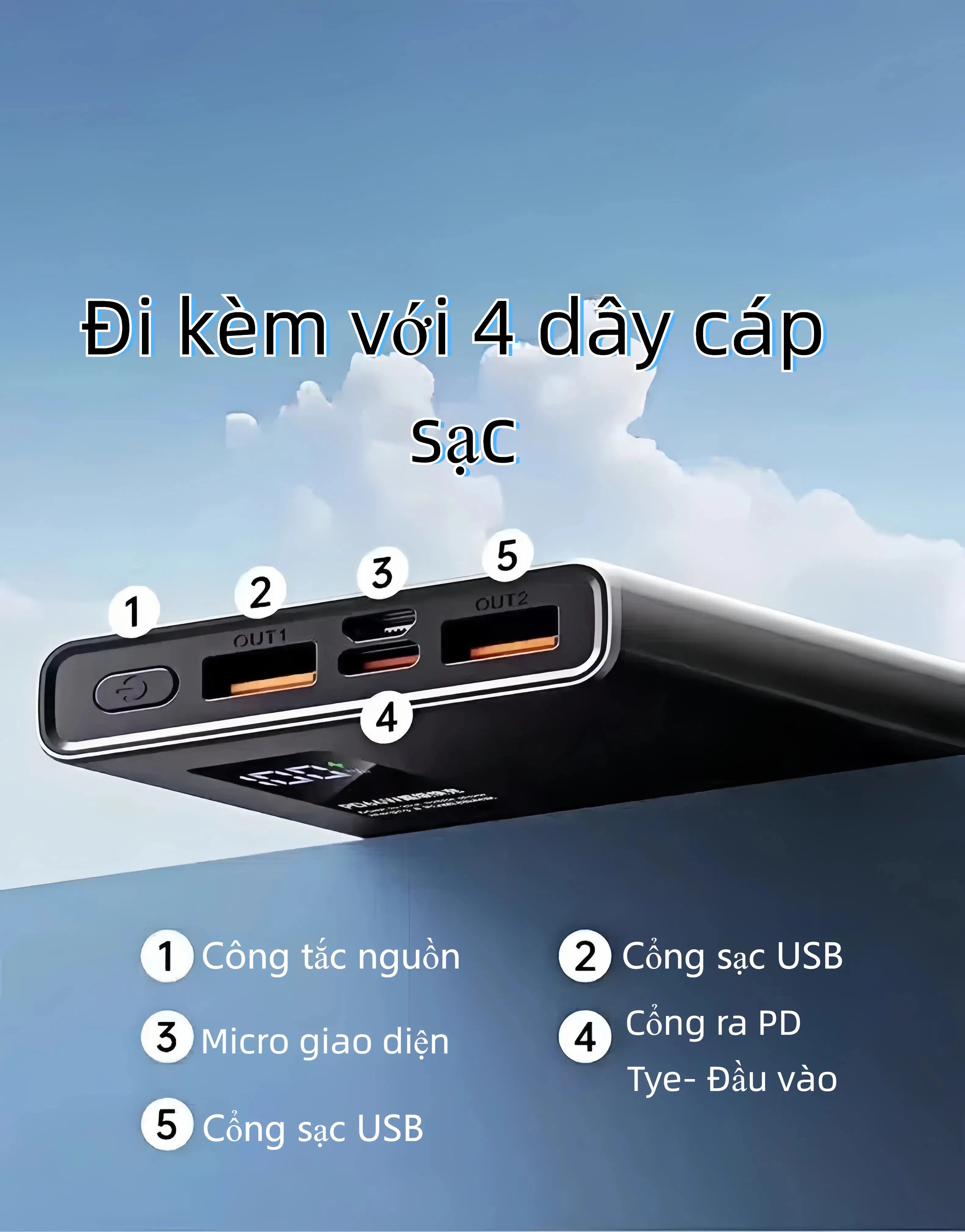 (04)(Sạc siêu nhanh)Pin dự phòng 20.000-30.000mAh, tích hợp 4 dây sạc, có màn hình hiển thị. Pin dự phòng dung lượng lớn 20.000mAh. Phù hợp với mọi loại điện thoại di động, USB. Cáp sạc Type-C. Pin dự phòng Phụ kiện điện thoại di động | BigBuy360 - bigbuy360.vn