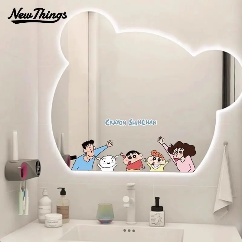 Hình Dán Đồ Trang Trí Gương Phòng Ngủ Bút Chì Màu Shin-chan, Miếng Dán Dễ Thương, Chống Thấm Nước, Thích Hợp Cho Cửa Kính, Bộ Sưu Tập Năm 2025, Bao Gồm 23.000 Người Dùng 2
