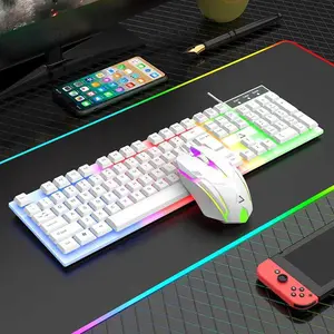 1 Set Keyboard Gaming RGB Dan Mouse Luminous LED