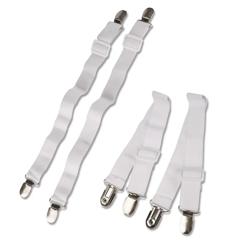 (ODDITYS) Bộ căng tấm có thể điều chỉnh, 2 mảnh, đàn hồi với kẹp kim loại, dây đai căng tấm cho ga trải giường, nệm, bàn ủi hoặc ghế sofa 8