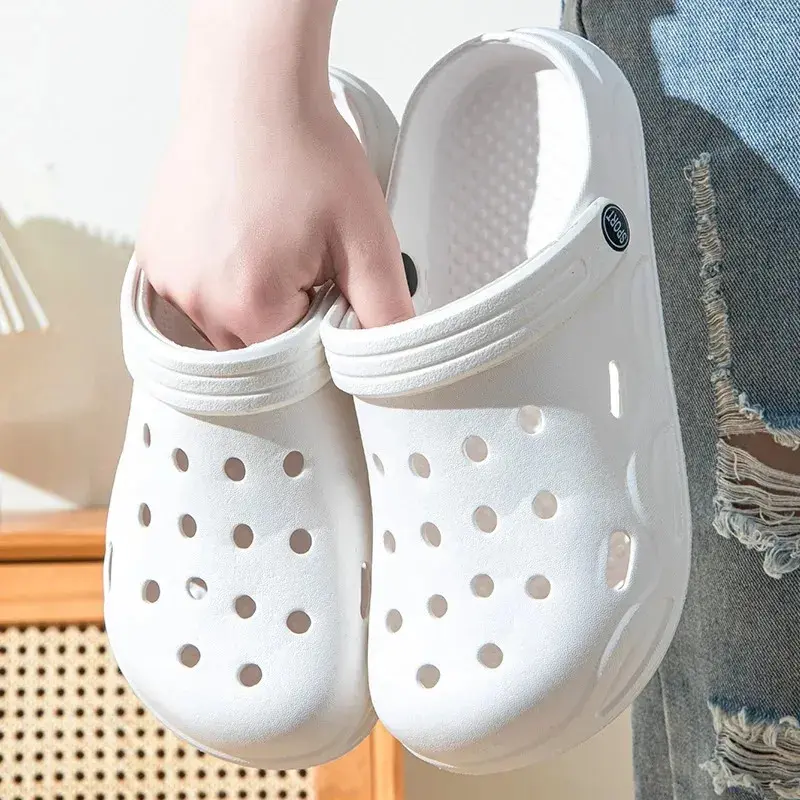 Dép Chống Trượt, Mùa Hè, Thiết Kế Khoét Lỗ Bít Mũi, Đế Mềm, Dành Cho Nam Giới, Nhẹ, Đế Dày, Thích Hợp Cho Giày Làm Vườn