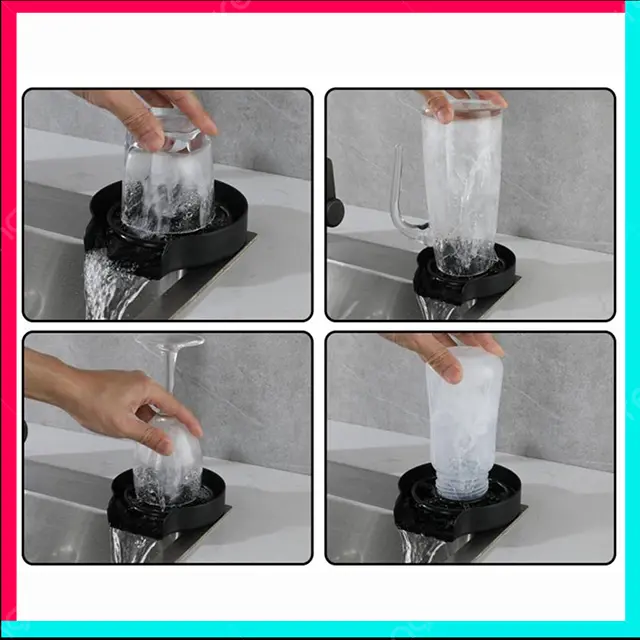 Bộ Dụng Cụ Rửa Ly Cốc Vòi Phun Nước Tự Động Tiện Lợi Sạch Sẽ 3