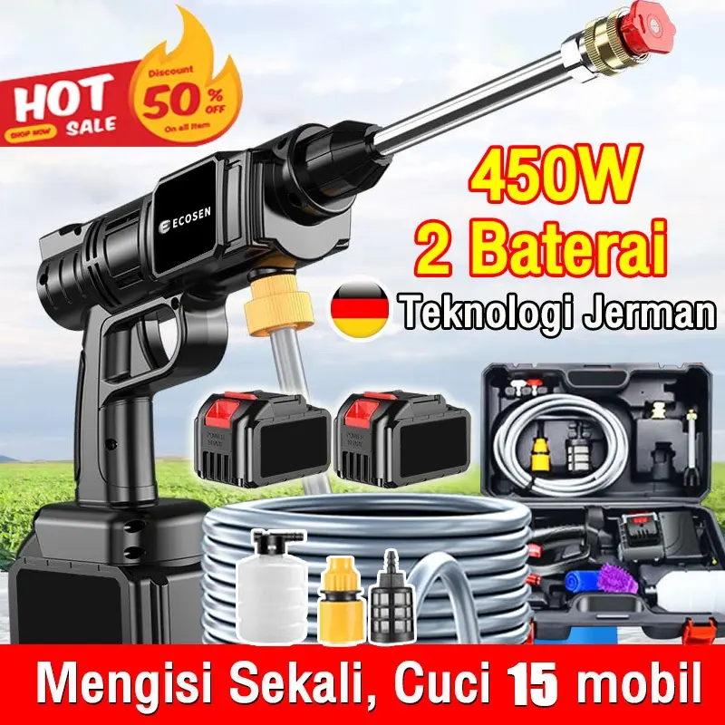 ECOSEN Jet Cleaner Tekanan Tinggi Alat Cuci Motor Mobil AC Steam Mesin Cuci Steam Mobil dan Motor Mini Portable Termurahm Car Selang 0