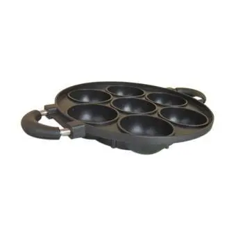 VERONA Cetakan Kue Serabi 7 CONVEX HAPPY CALL / SUGGO Loyang Kue Martabak Mini / Lumpur Sorga 7 Lubang Cekung Happy Call / Snack Maker Anti Lengket + Tutup Kaca 1