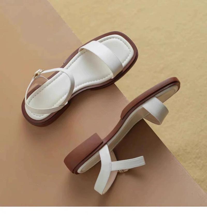 Product Introduction of Soft bottom low heel real leather flat bottom Roman style sandals for Women large size slip-on summer shoes comfortable 14