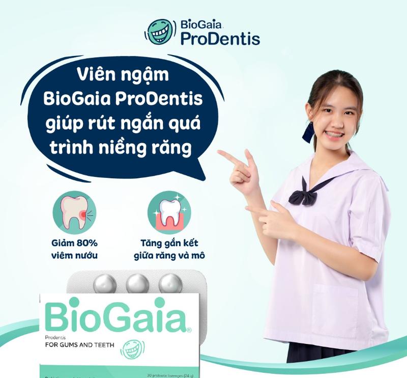  Viên ngậm chuyên dùng cho người NIỀNG RĂNG BioGaia ProDentis nhập khẩu Thụy Điển  Hộp 30 viên - Có bán lẻ Vỉ 10 viên DÙNG THỬ  