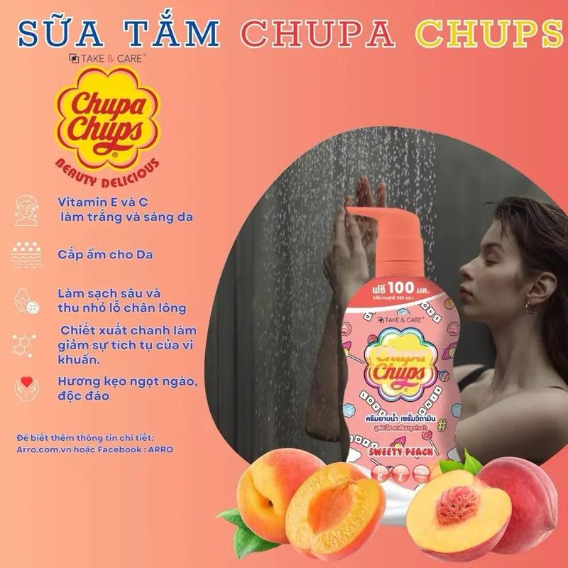 [Tặng Body Mist] Sữa Tắm Thơm Mát Chupa Chups 550ml 2