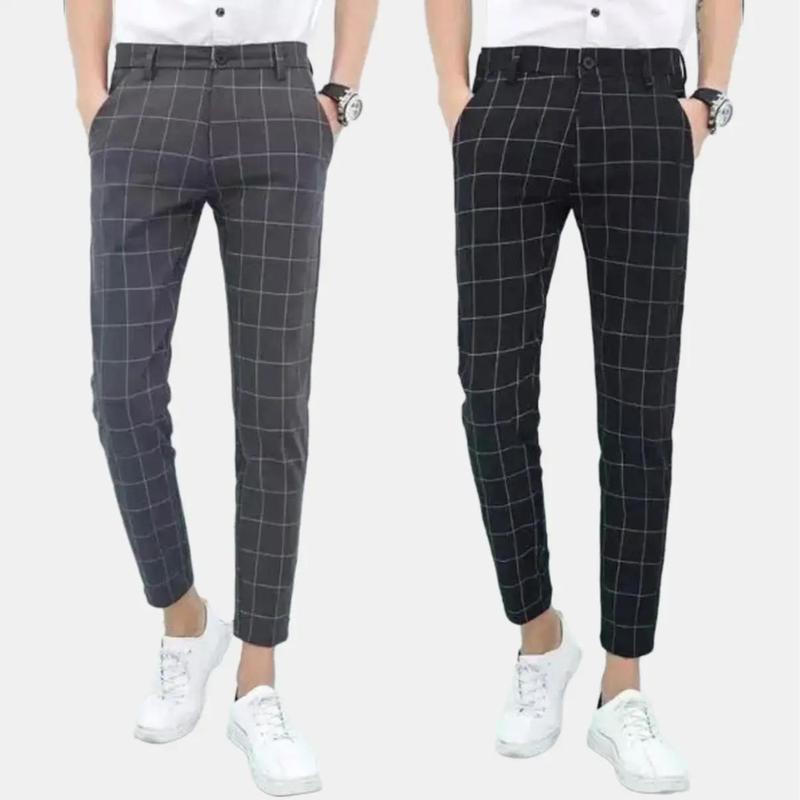 QUẦN TÂY SỌC CARO NAM CHẤT VẢI CO GIÃN NHẸ 2 CHIỀU CHẤT MỀM KHÔNG NHĂN TDCR01 Menswear Pants Đen