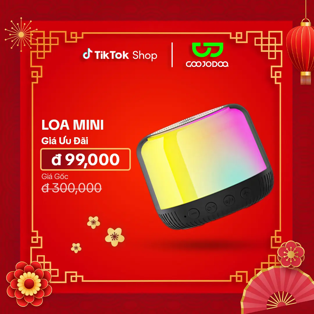 Loa nghe nhạc bluetooth GOOJODOQ,  Decor trang trí siêu đẹp, có thể ghép đôi 2 loa,  tuổi thọ pin 3-5 giờ Củ Loa