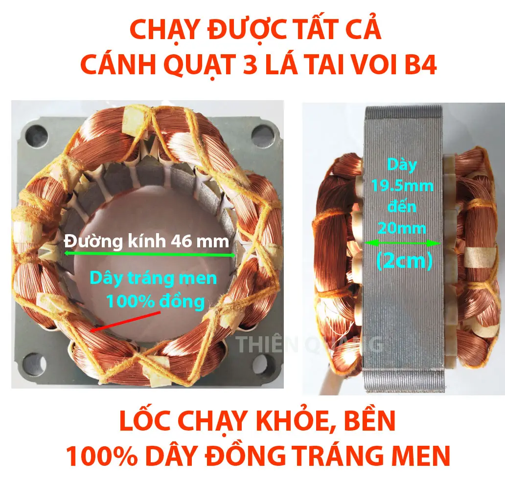 Lốc motor quạt 100% đồng, Lõi quạt , cuộn dây quạt, lõi quạt điện B3-46, B4-46