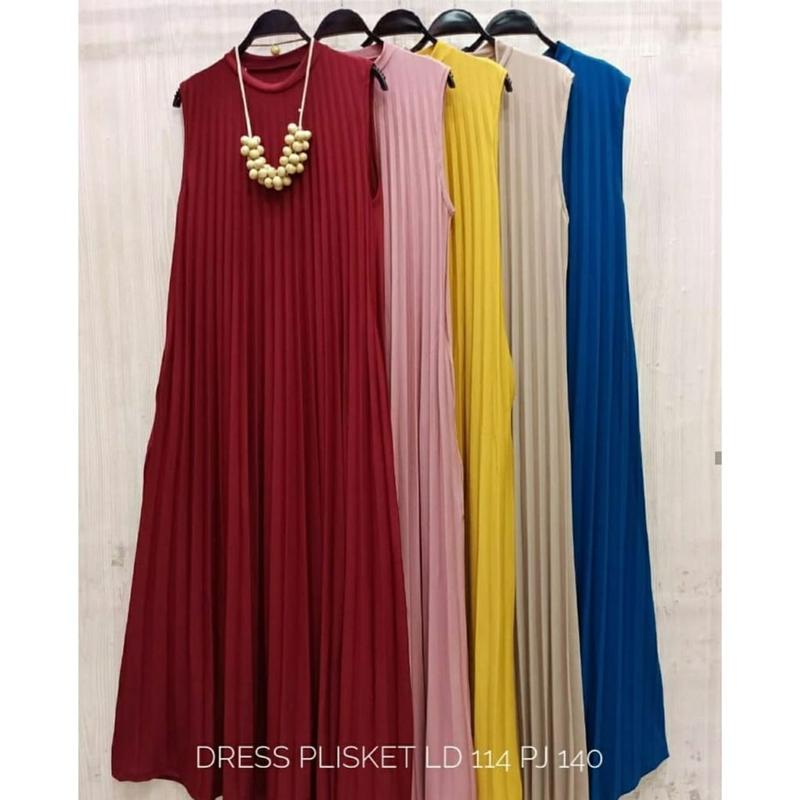 Paket Hemat Gamis Plisket Tanpa Lengan Dress Overall 100K Dapat 4pcs 1