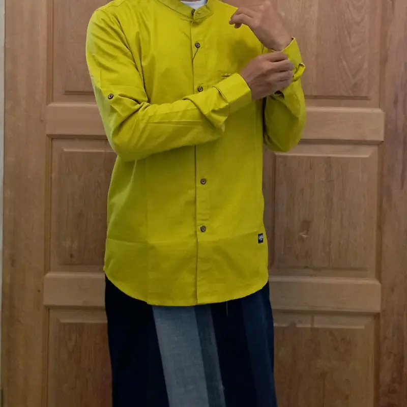 Kemeja koko Lemon Panjang bahan Katun keren 2