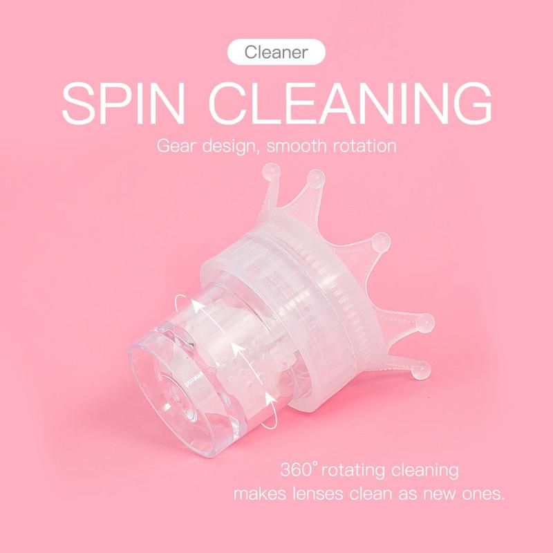  【Rửa Lens cleaner Magister Máy vệ sinh kính áp tròng thủ công Kính áp tròng pink máy rửa kính áp tròng màu máy rửa sạch bụi bẩn hình dáng vương miện 
