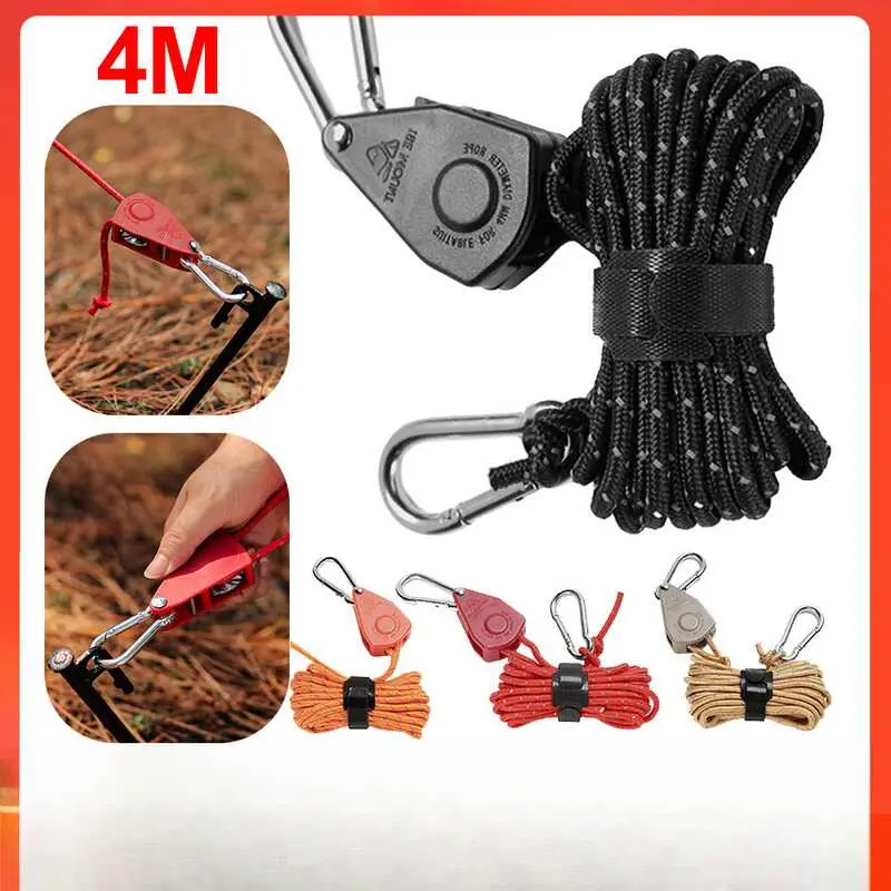 Dây Dù Có Thể Điều Chỉnh Dây Nylon Dù, Chống Gió, Đường Kính 4Mm, Thích Hợp Để Cắm Trại, Đi Bộ Đường Dài Và Sinh Tồn Phụ Kiện Camping Phụ Kiện Camping