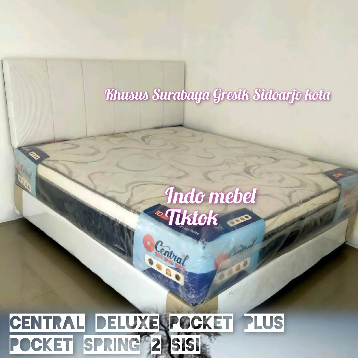 Central deluxe pocket plus 120 140 160 180 x 200 set atau kasur spring bed saja
