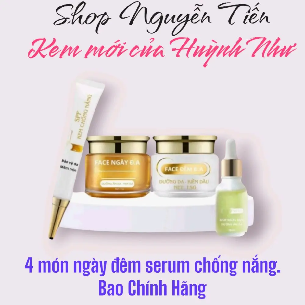 { KHÔNG THẺ } COMBO 4 SẢN PHẨM ĐƯỠNG DA DÀNH CHO MẶT. KEM FACE NGÀY. KEM FACE ĐÊM. SERUM. CHỐNG NẮNG Làm Đẹp Da Skincare ( Shop Nguyễn Tiến)