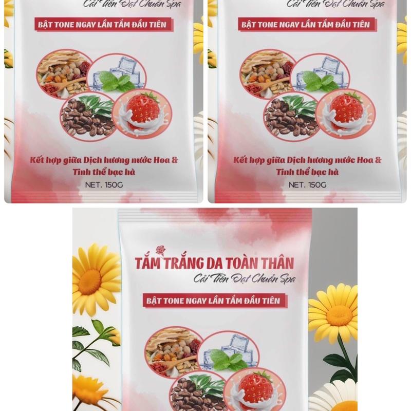 Combo 3 set tắm trắng tẩy mạnh thảo dược Dùng body không dùng mặt. Cho da ngâm đen. Làm trắng body hỗ trợ dùng kem body hiệu quả hơn. Hỗ trợ dùng kem body hiệu quả. Lên 2-3 tone tùy da body