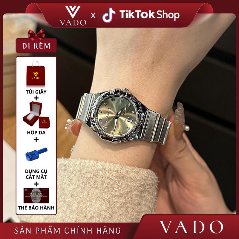 Đồng Hồ Nữ Mặt Tròn, Mặt Đính Viền Đá Sang Trọng , Dây Kim Loại, Phong Cách Sang Chảnh -  DHJ9611 JRANDE